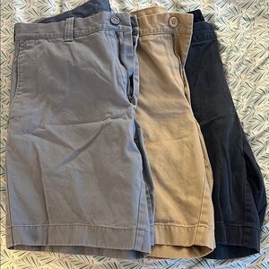 Set of 3 Men's J Crew Chino Gramercy Shorts - Blue/Grey, Tan, Navy sz 33/34W